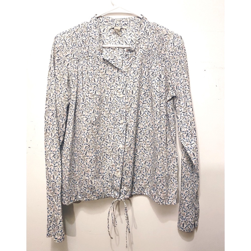 Lucky Brand Floral Shirt with Front Tie